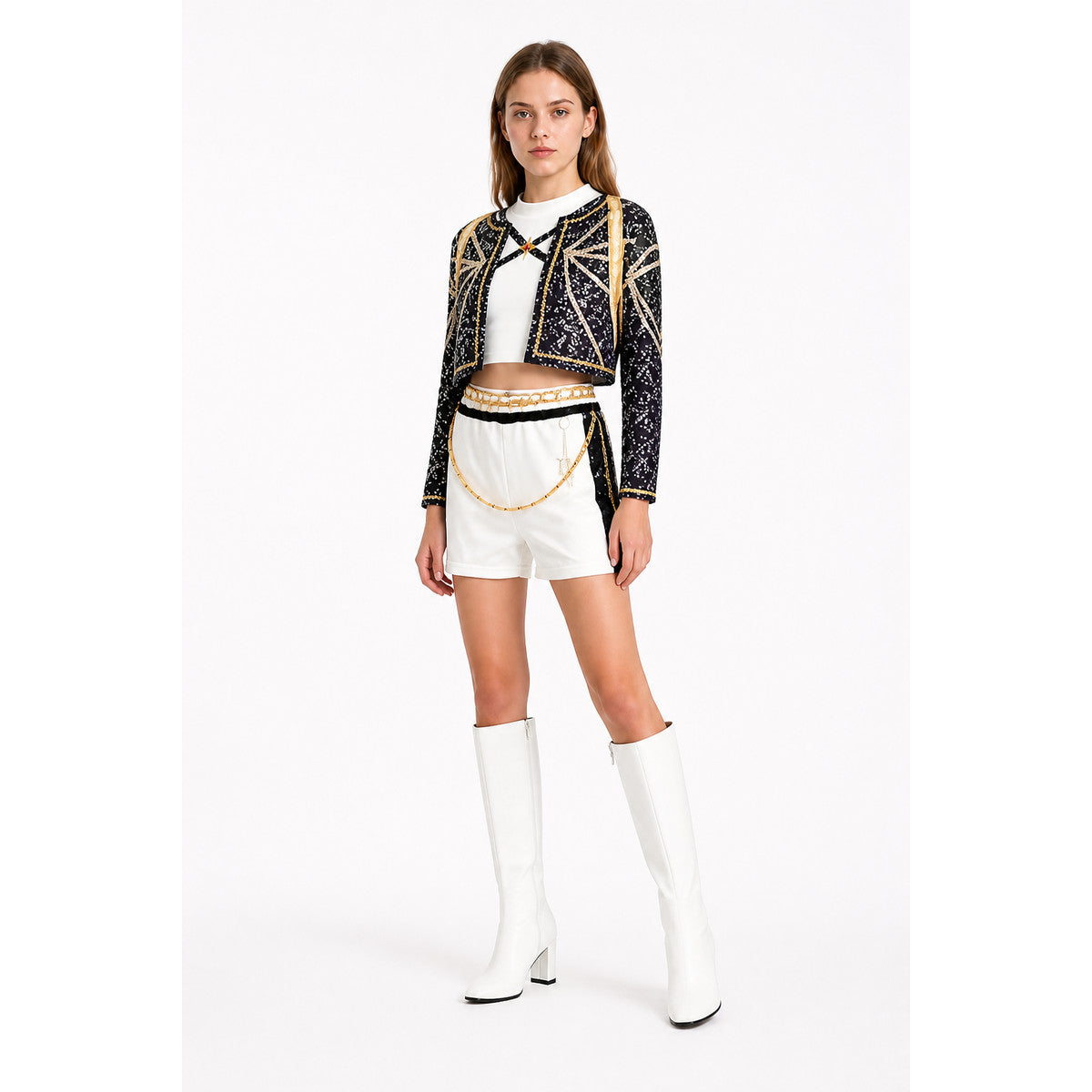 Children’s Sequined Costume: Top, Jacket, and Shorts product detail