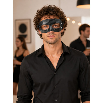 Gray and Black Carnival Mask for Halloween and Cosplay lifestyle view