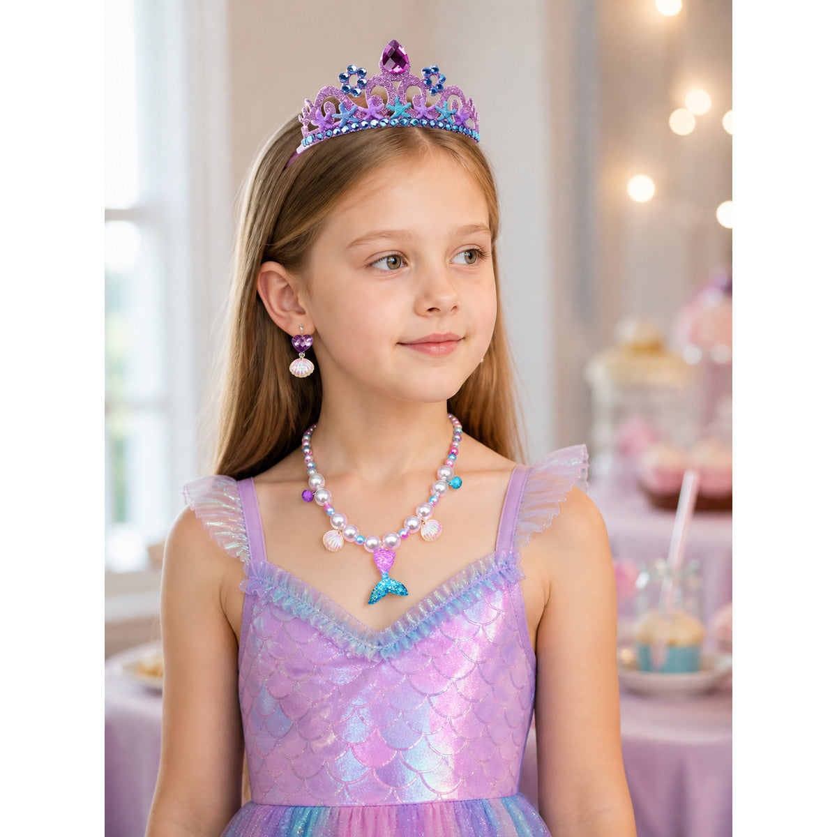 Mermaid Crown Carnival Headpiece for Halloween lifestyle view