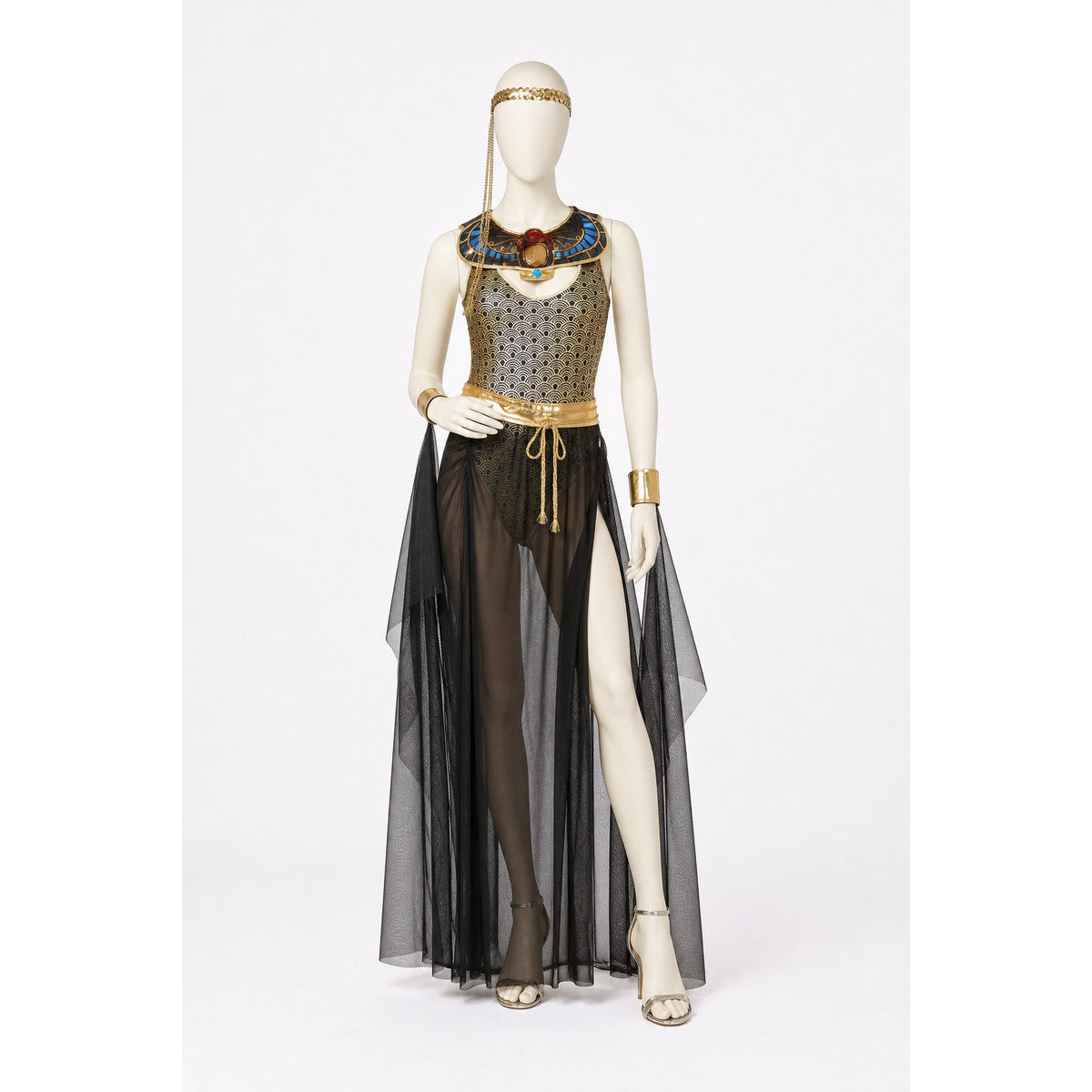 Egyptian Cosplay Costume, Long with Gold Decoration