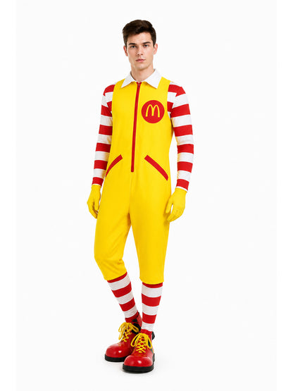 Yellow Clown Jumpsuit Costume with Gloves Costumes detail