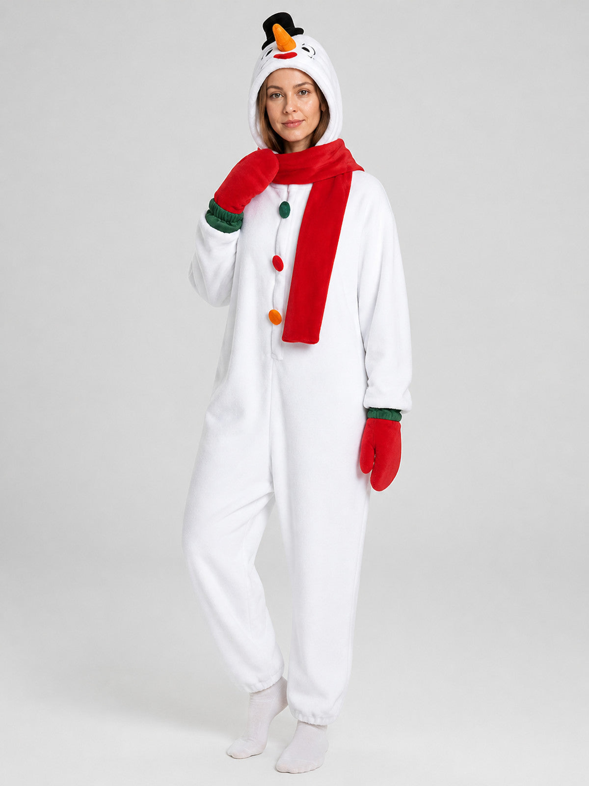 Snowman Costume: Hooded Jumpsuit for Cosplay Costumes detail