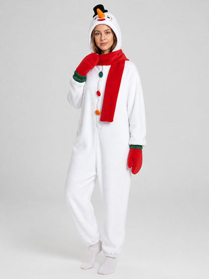 Snowman Costume: Hooded Jumpsuit for Cosplay Costumes detail