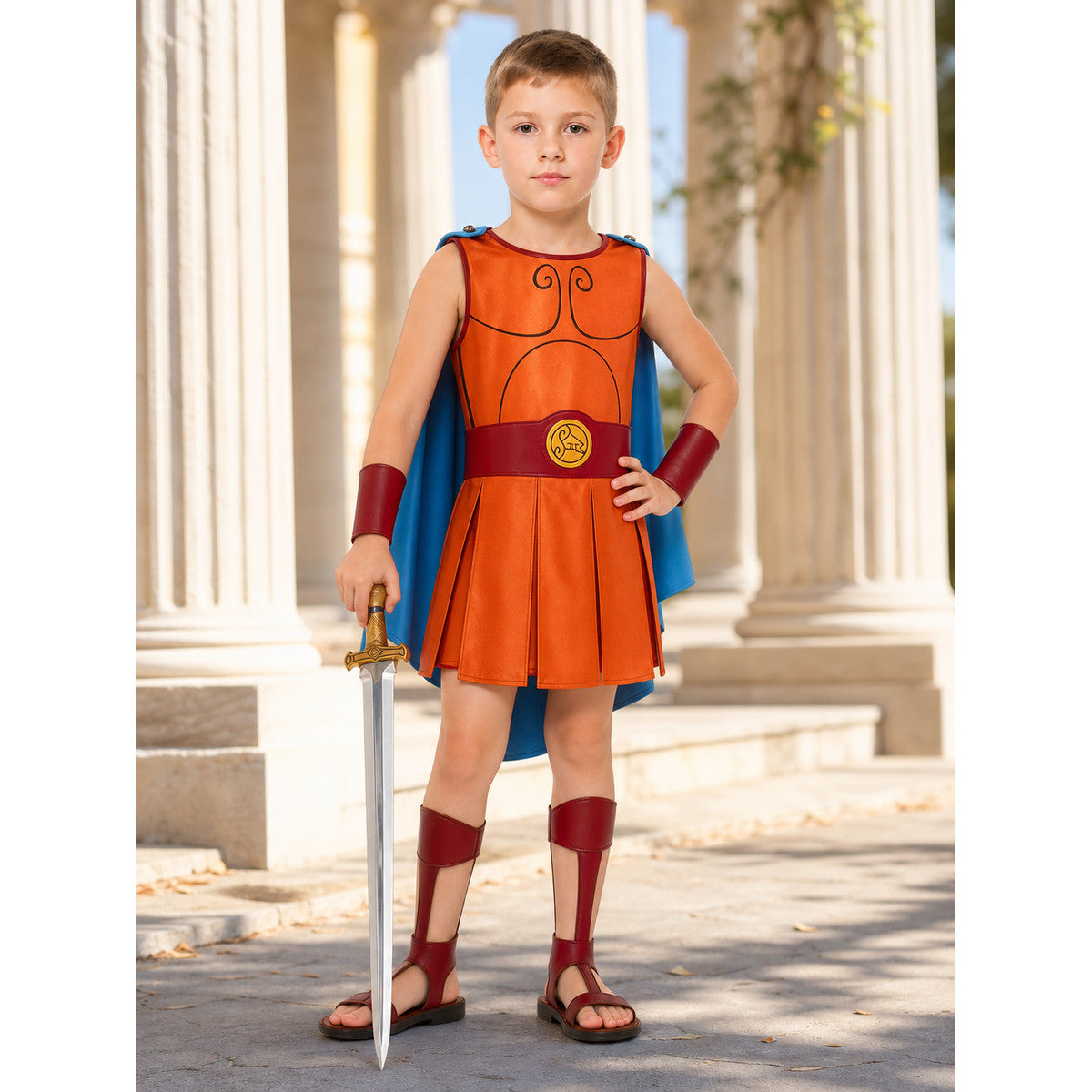 Hercules Cosplay Costume with Cape, Belt, and Bracers