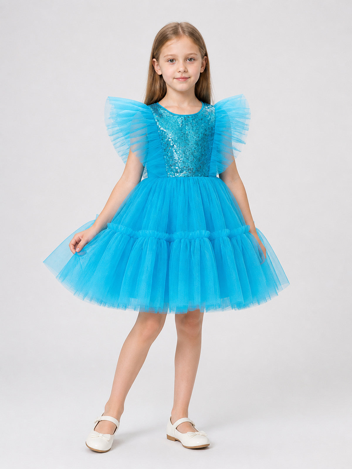 Full Sequin Dress with a Layered Tulle Skirt Costume Dresses detail