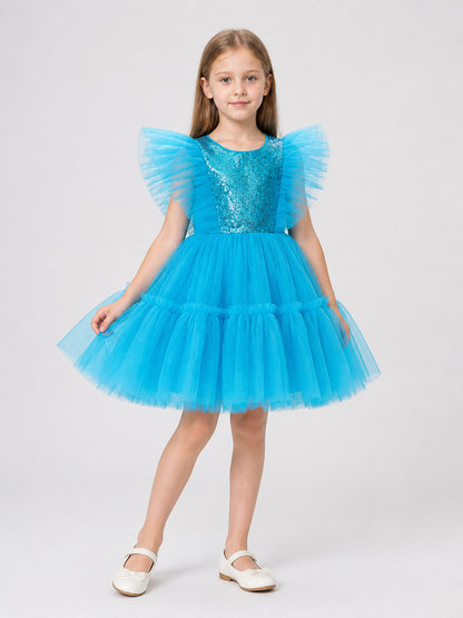 Full Sequin Dress with a Layered Tulle Skirt Costume Dresses detail