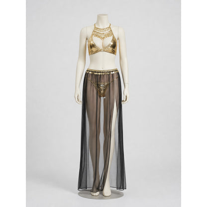 Cleopatra Costume with Sequins and a Sheer Skirt with a Slit lifestyle