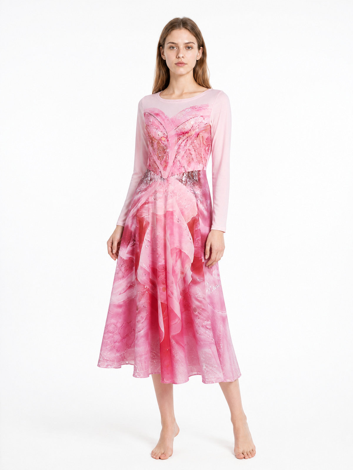 Glinda Cosplay Dress with Long Sleeves Costume Dresses detail