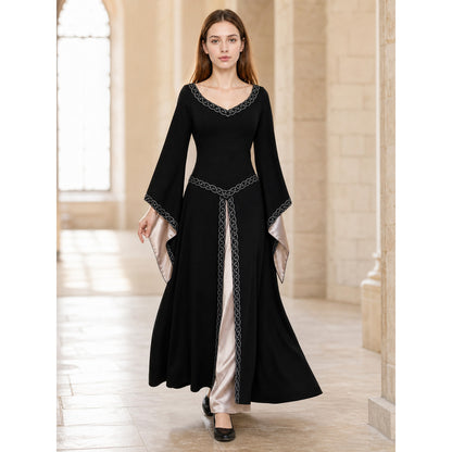Long Black Dress with Celtic Trim