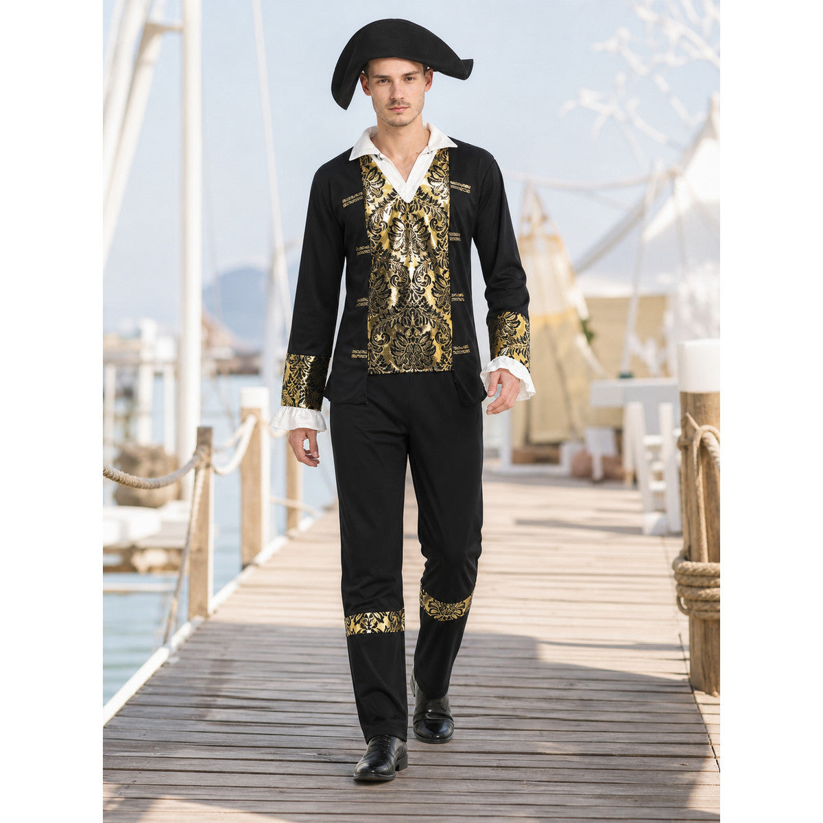 Pirate Carnival Costume with Hat and Pants lifestyle