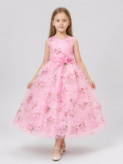 European Floral Print Tutu Dress for Weddings Costume Dresses detail