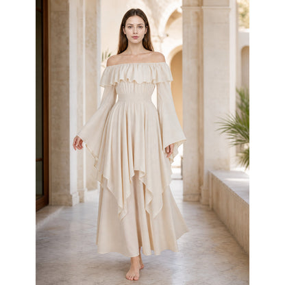 Off-the-shoulder maxi dress with ruffles lifestyle view