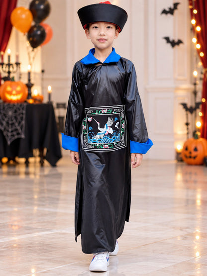 Kids' Carnival Costume with Black Robe and Hat