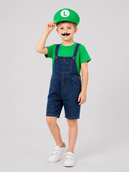 Mario Costume: T-Shirt, Shorts, and Cap