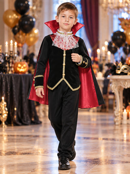 Children's Vampire Costume with Red Cape and Jabot lifestyle view