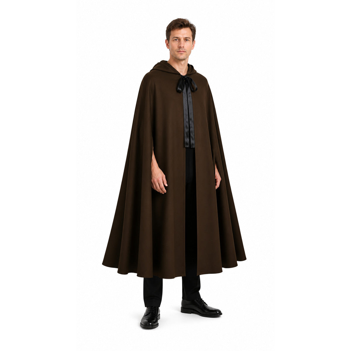 Brown Hooded Cloak for Halloween and Vampire Cosplay Costume Capes detail