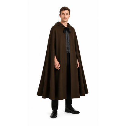 Brown Hooded Cloak for Halloween and Vampire Cosplay Costume Capes detail