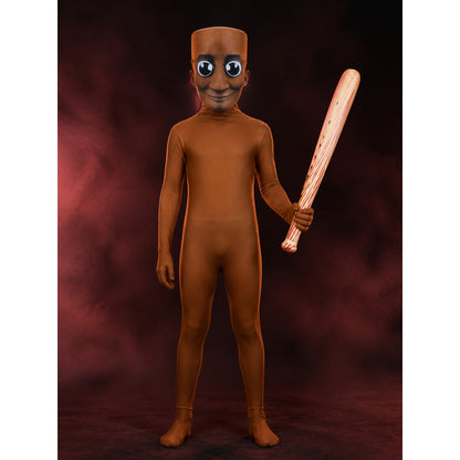 Brown Cartoon Character Full Body Costume Jumpsuit With Mask And Stick For main product view
