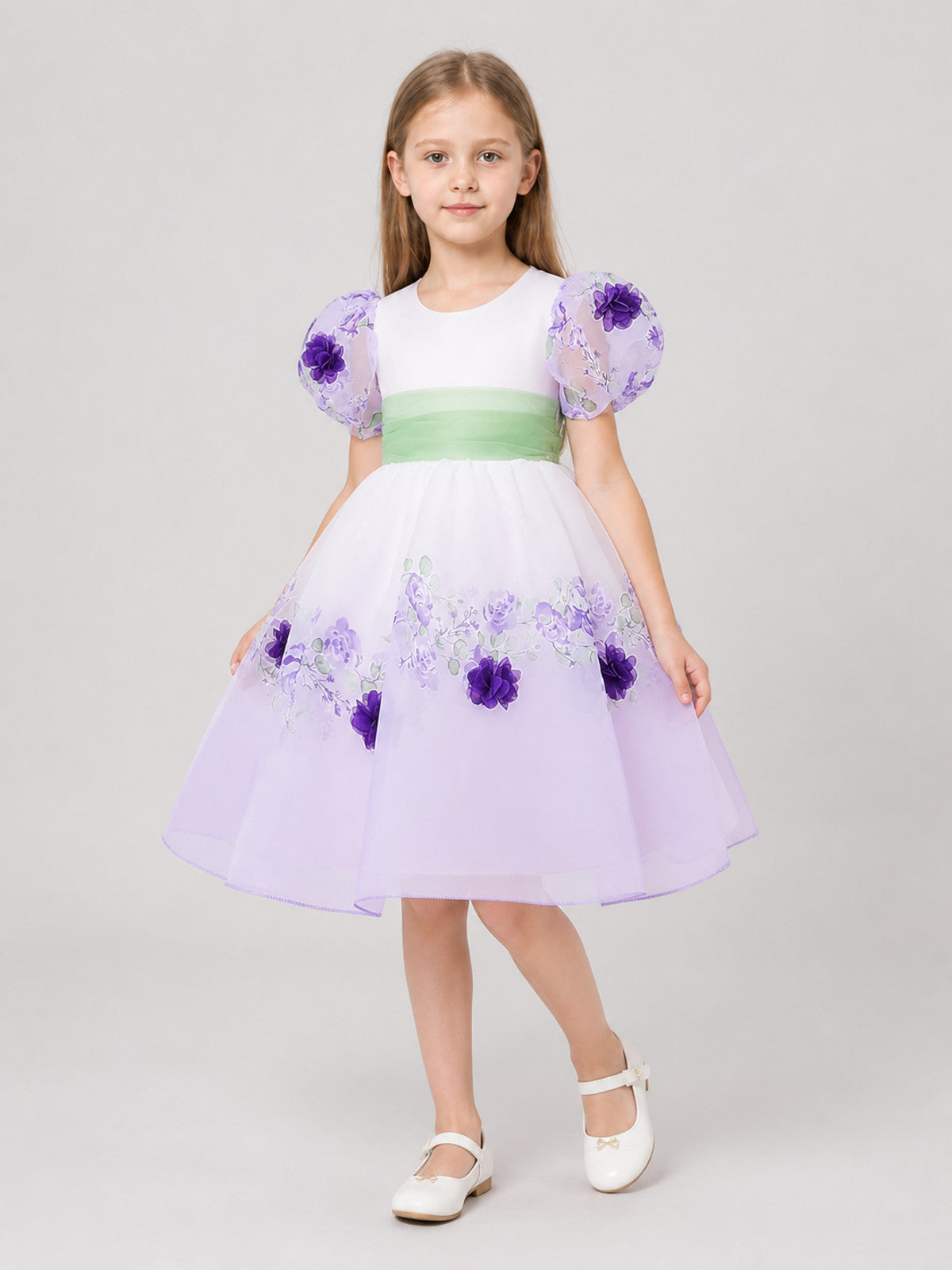 Princess Party Dress with Flowers and a Full Skirt Costume Dresses detail