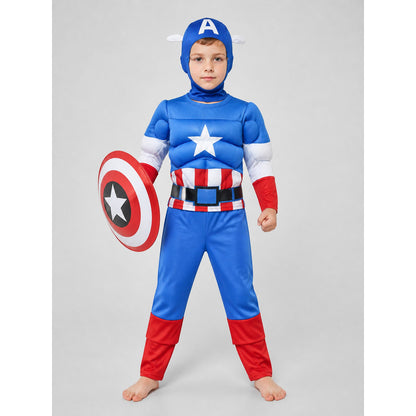 Children's Captain America Costume with Muscles and Shield Costumes detail
