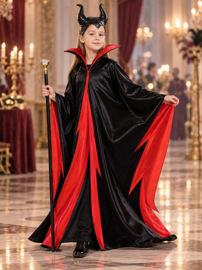 Black and Red Carnival Cape with High Collar lifestyle view