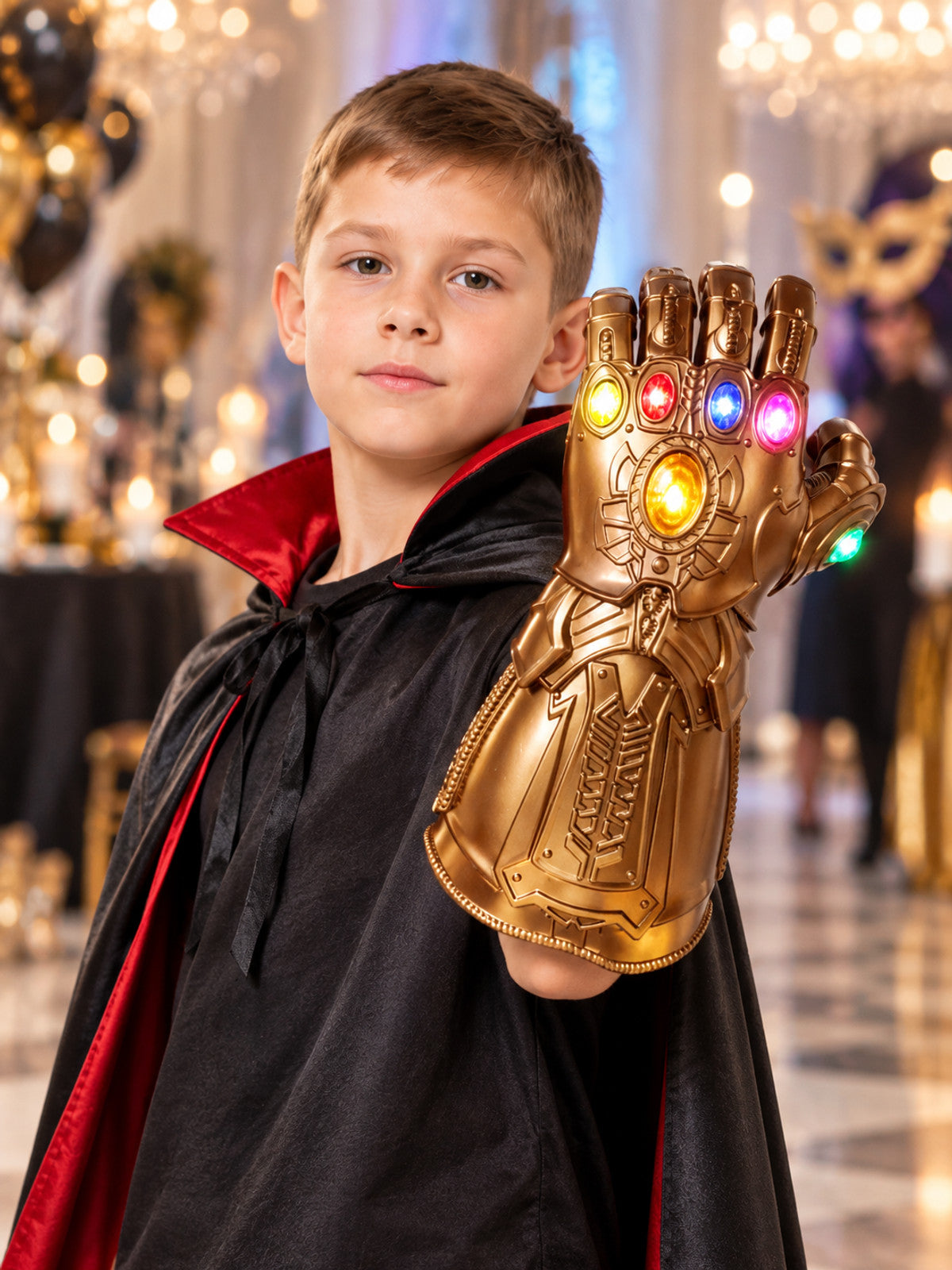 Glowing Bronze-Gold Gauntlet Glove lifestyle view