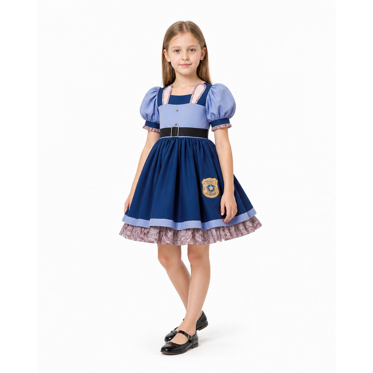 Police Officer Dress with Full Skirt and Badge Costume Dresses detail