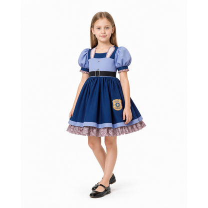 Police Officer Dress with Full Skirt and Badge Costume Dresses detail