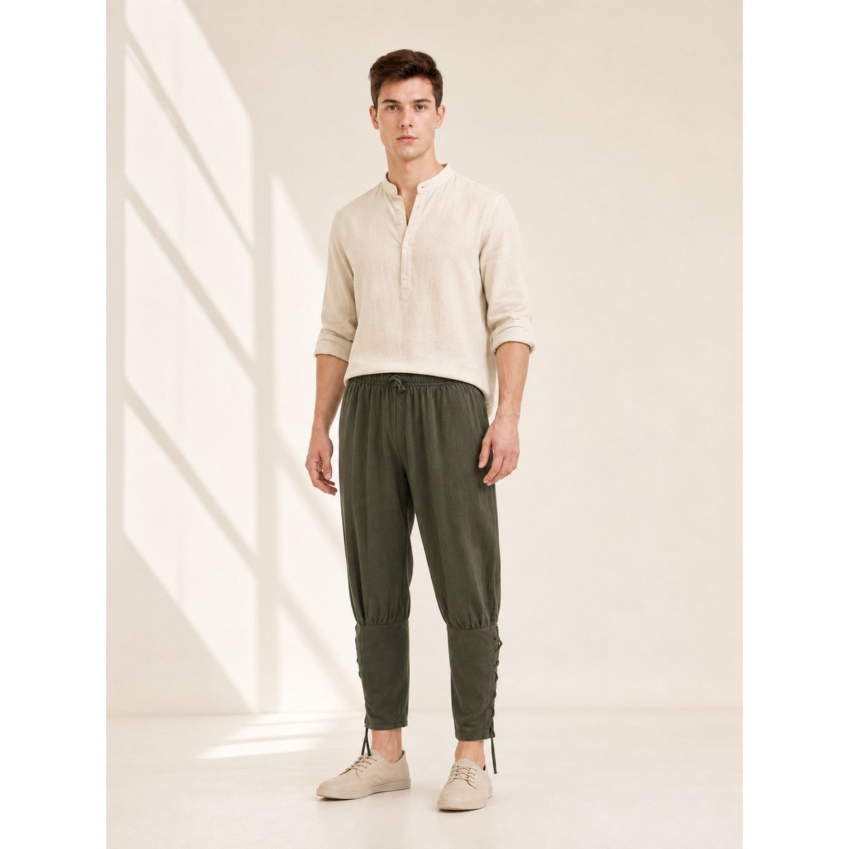 Men's Loose-Fit Pants with Drawstrings lifestyle view