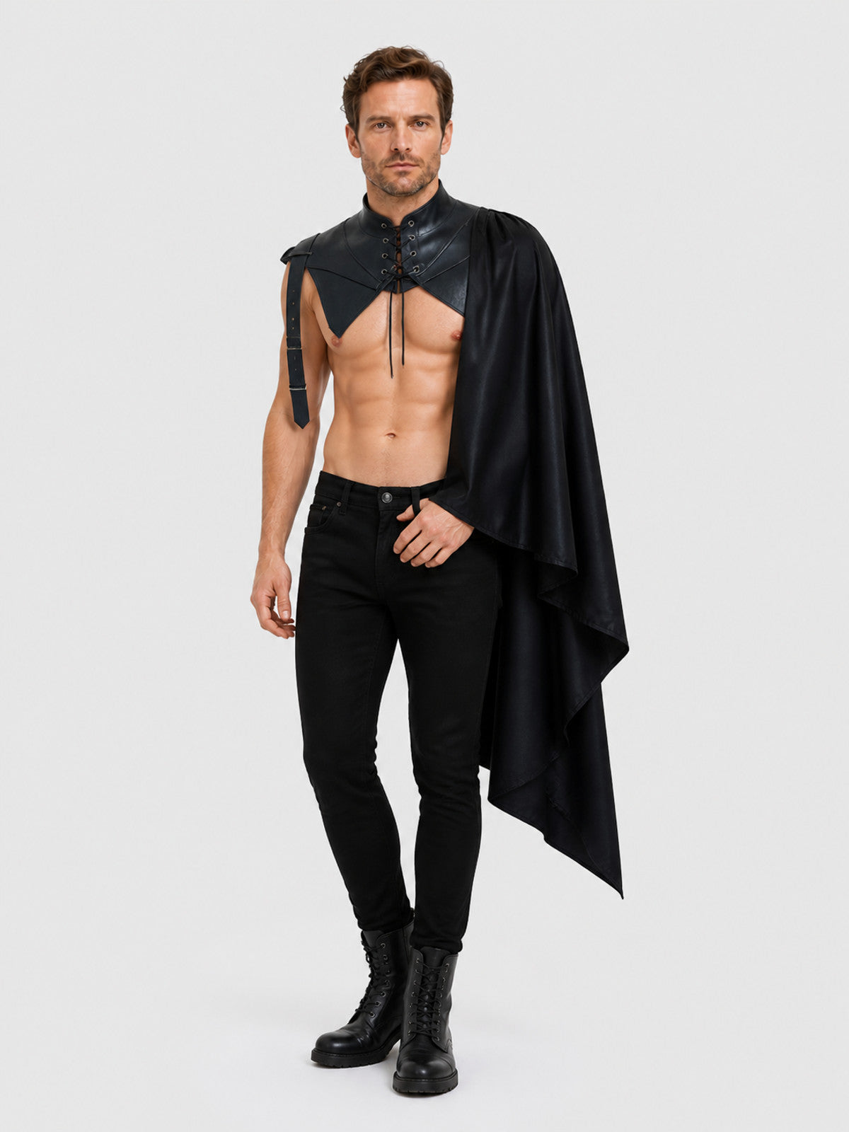 Black Asymmetrical Vampire Cape for Halloween