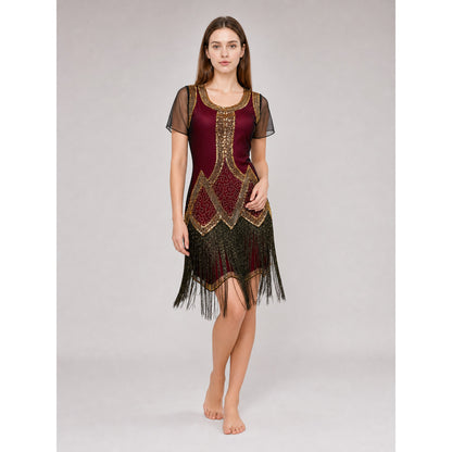 Gatsby-Style Dress with Fringe and Sequins
