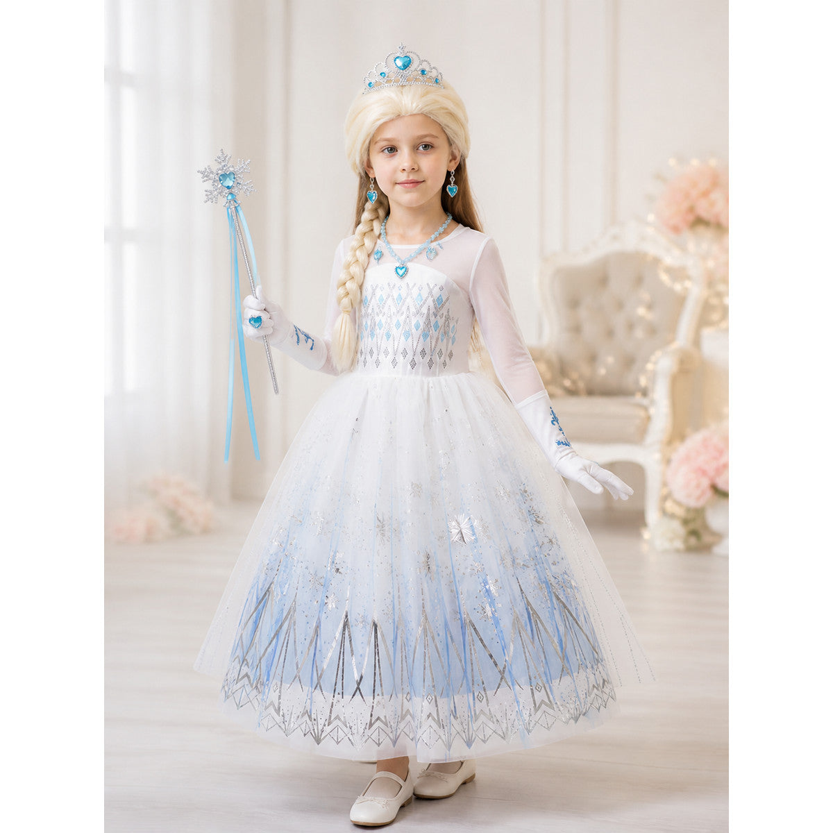 Snow Queen Costume for Halloween and Cosplay lifestyle view