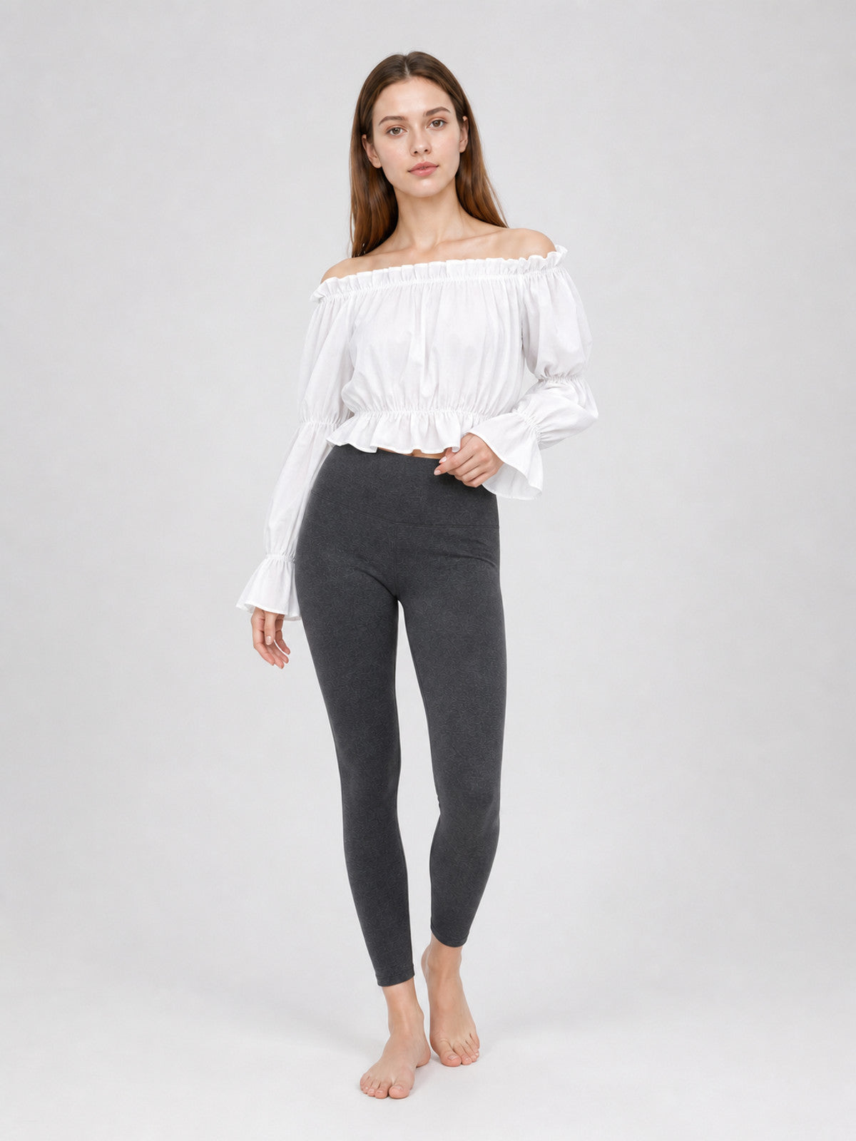 White Cropped Off-the-Shoulder Blouse