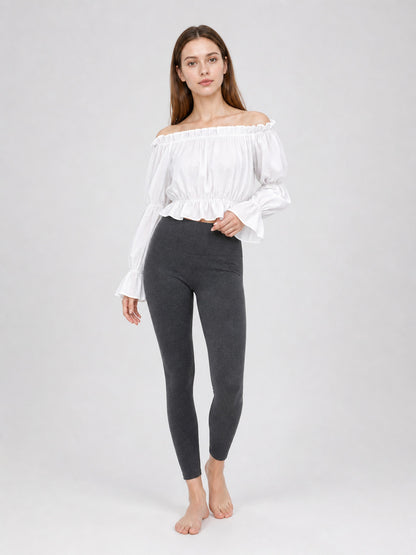 White Cropped Off-the-Shoulder Blouse