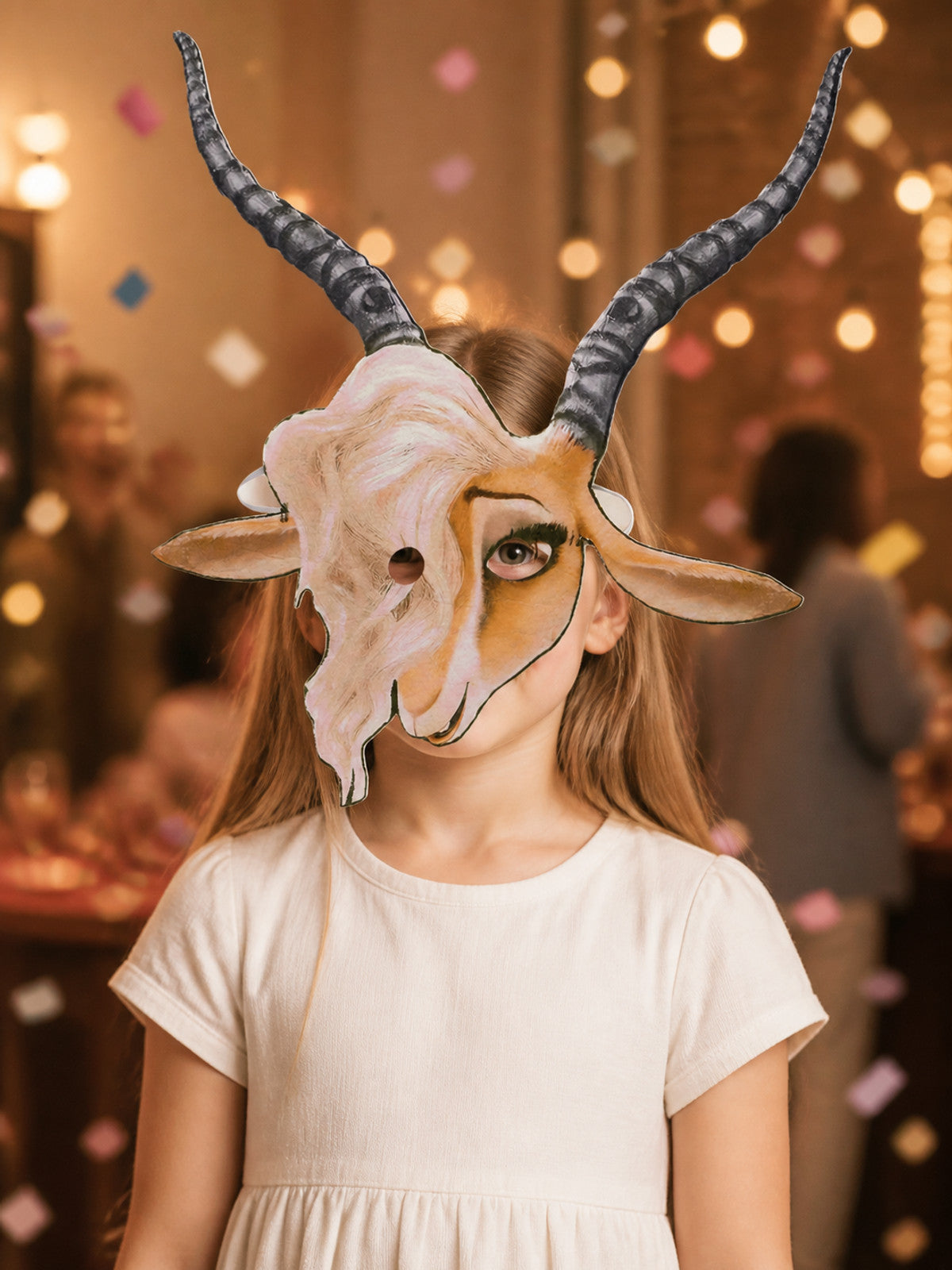 Carnival Mask with Horns and Ears for Halloween and Cosplay