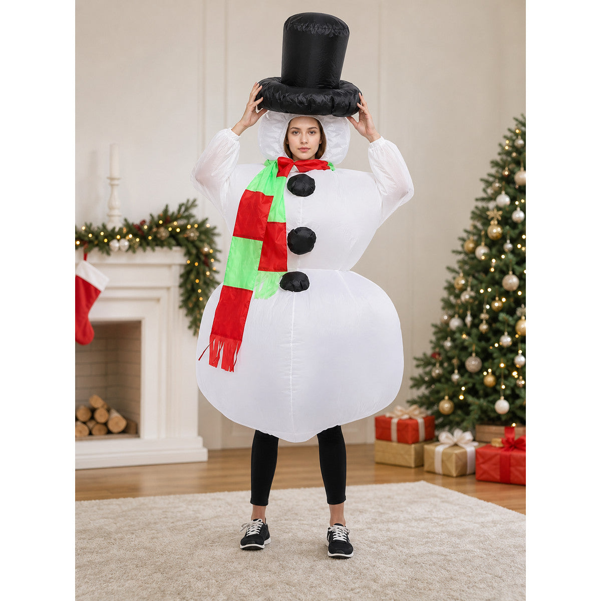 Snowman Costume with Hat and Scarf lifestyle view
