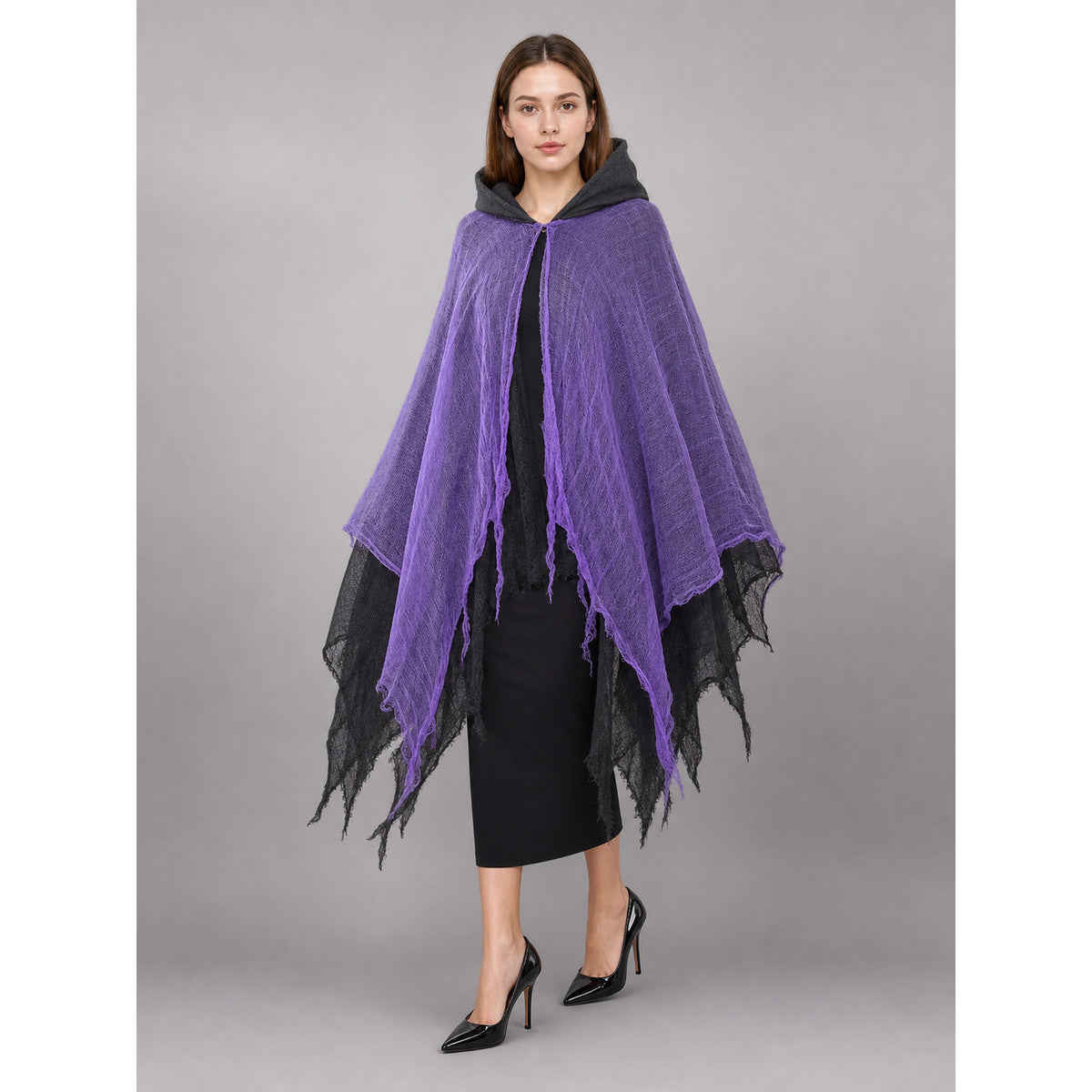 Purple Carnival Cloak with Black Hood