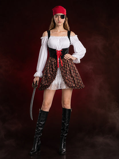 Women's Pirate Costume with Eyepatch W-0208 main product view