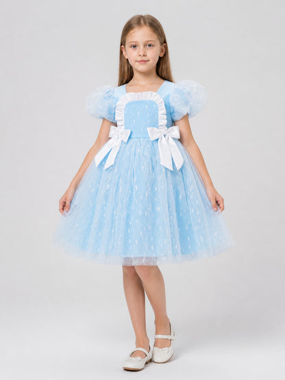Princess Dress for Girls with a Full Skirt and Bow Costume Dresses detail
