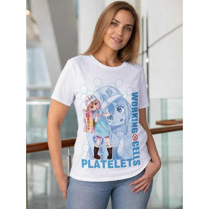 White T-shirt with an anime print for cosplay lifestyle