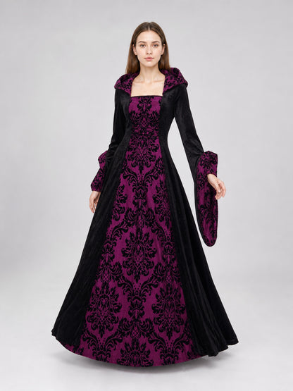 Gothic Hooded Dress with Full Skirt