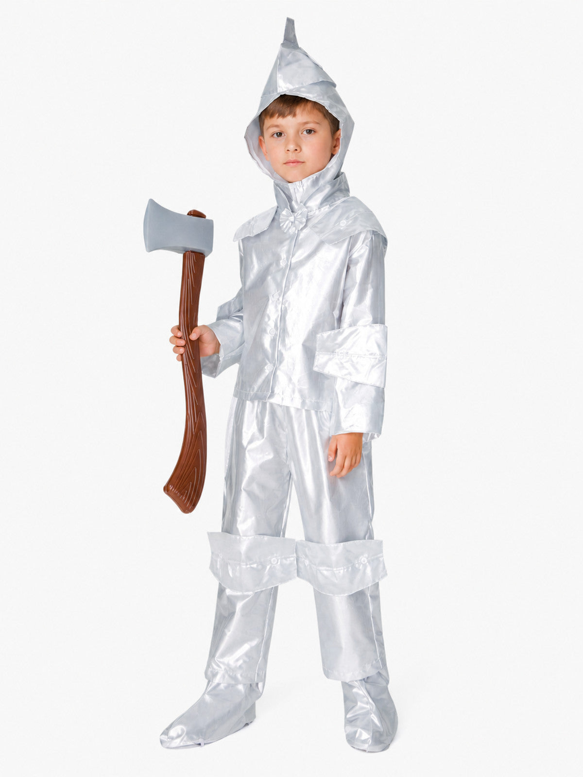 Hooded jumpsuit costume with full foot covers