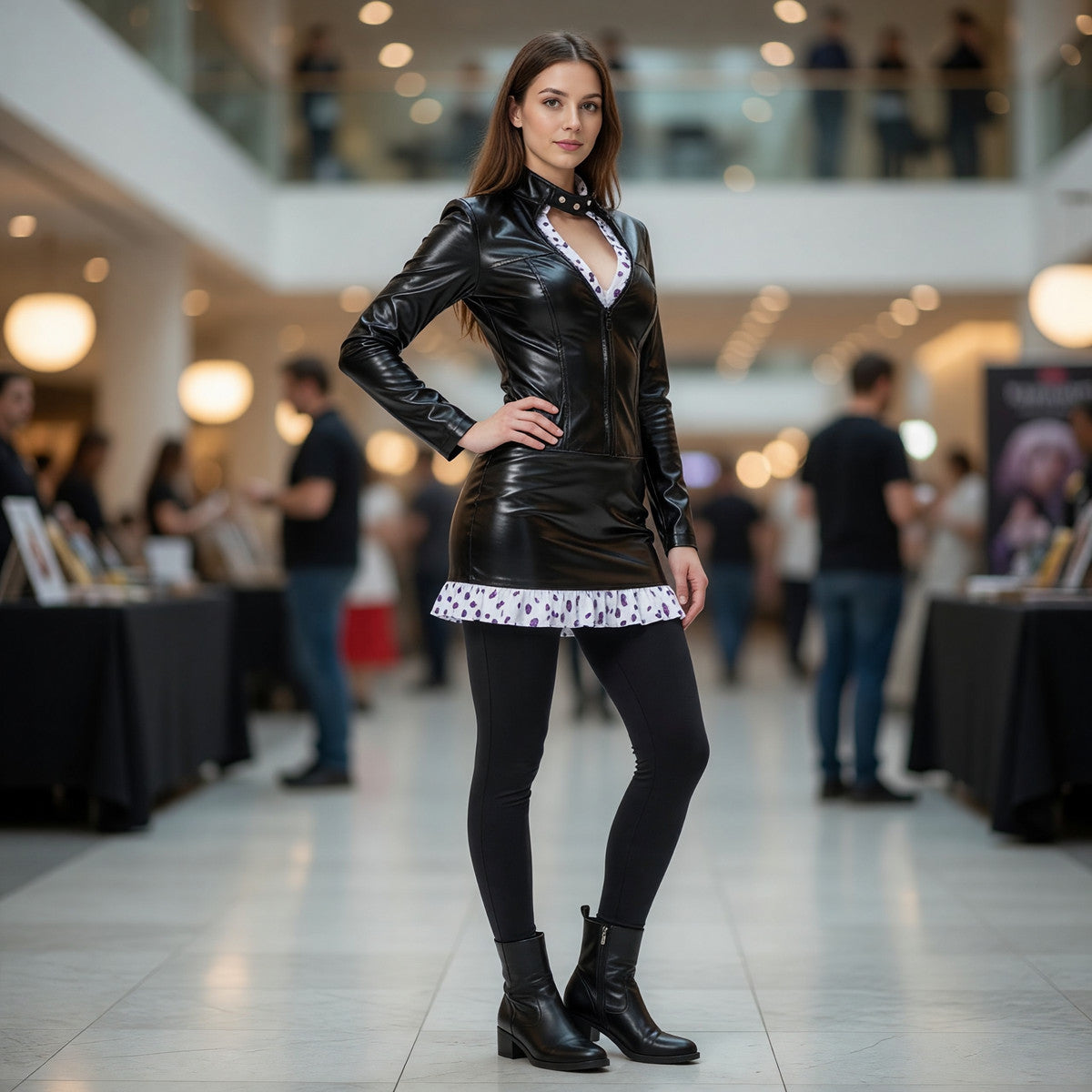Nico Robin Cosplay Dress with Collar and Zipper
