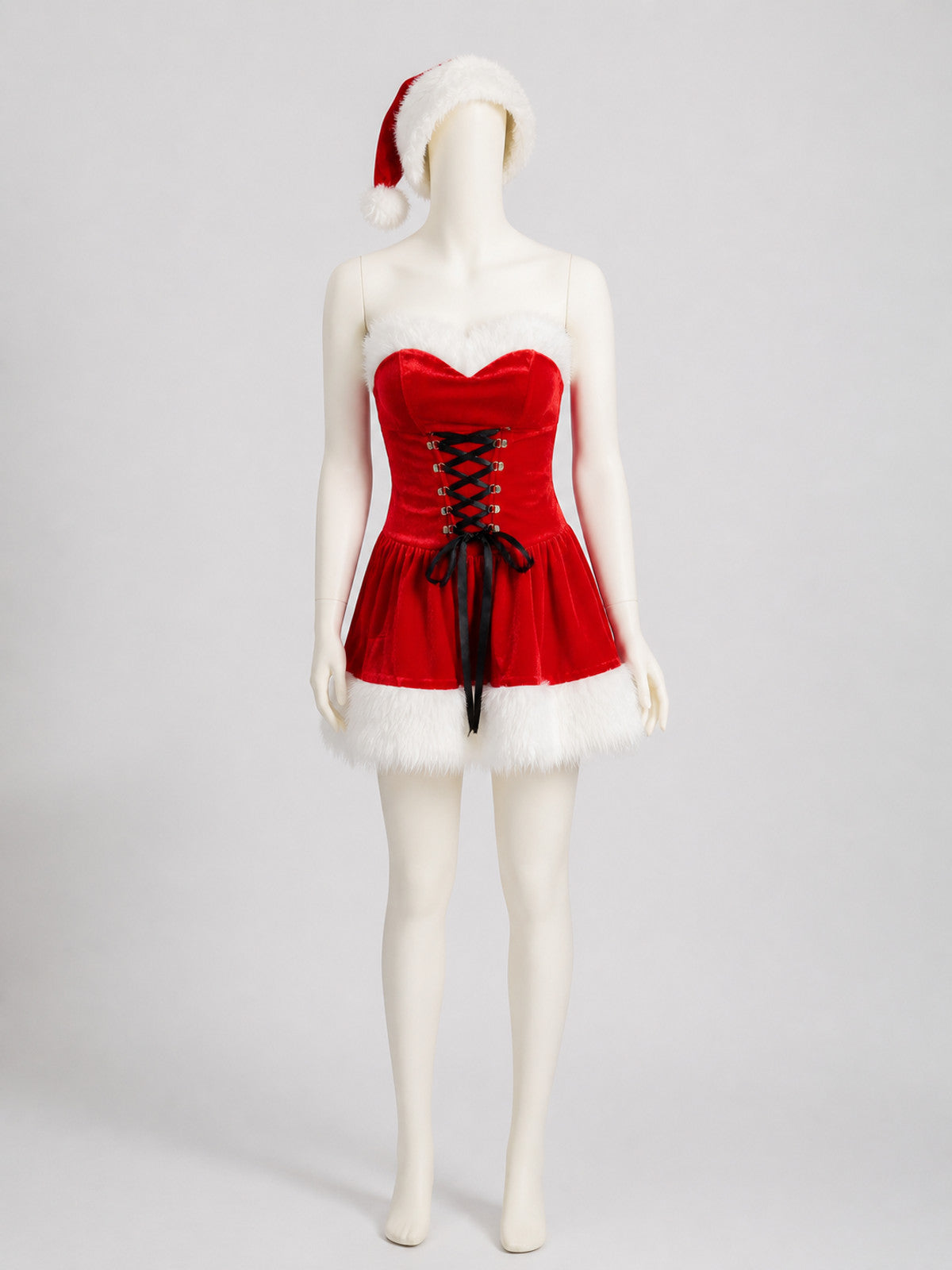 Red New Year's Costume: Short Strapless Dress Costume Dresses detail