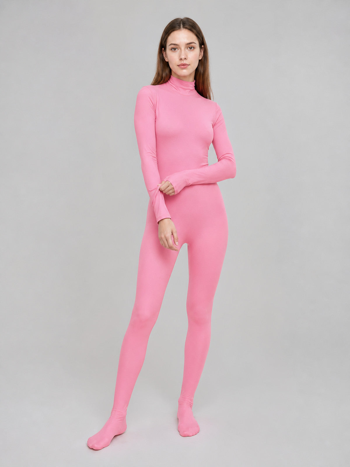 Pink One-Piece Hooded Cosplay Suit Costumes detail