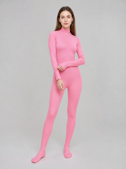 Pink One-Piece Hooded Cosplay Suit Costumes detail