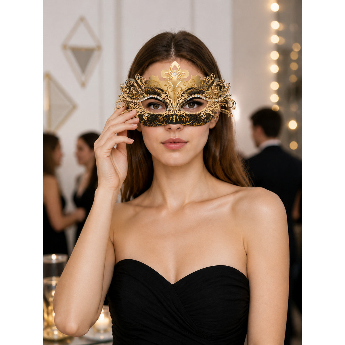 Gold and Black Carnival Mask for Halloween and Cosplay