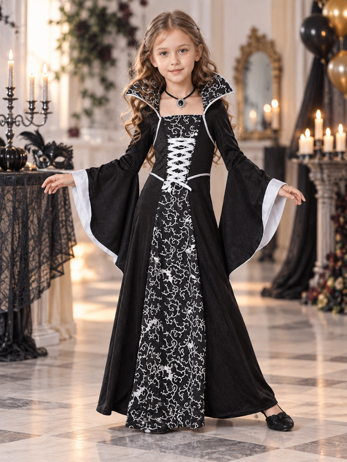 Vampire-Style Carnival Costume, Lace Dress