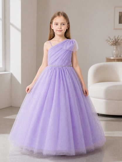 Lilac One-Shoulder Maxi Party Dress lifestyle view