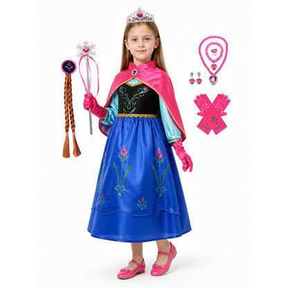 Children's Carnival Costume with Cape and Crown Costume Capes detail